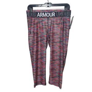 Under Armour Girls Leggings XL Fitted Crop Capri Heat Gear Multicolor Activewear